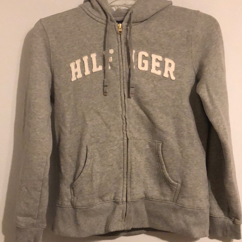 Grey Tommy Hilfiger zip up hoodie